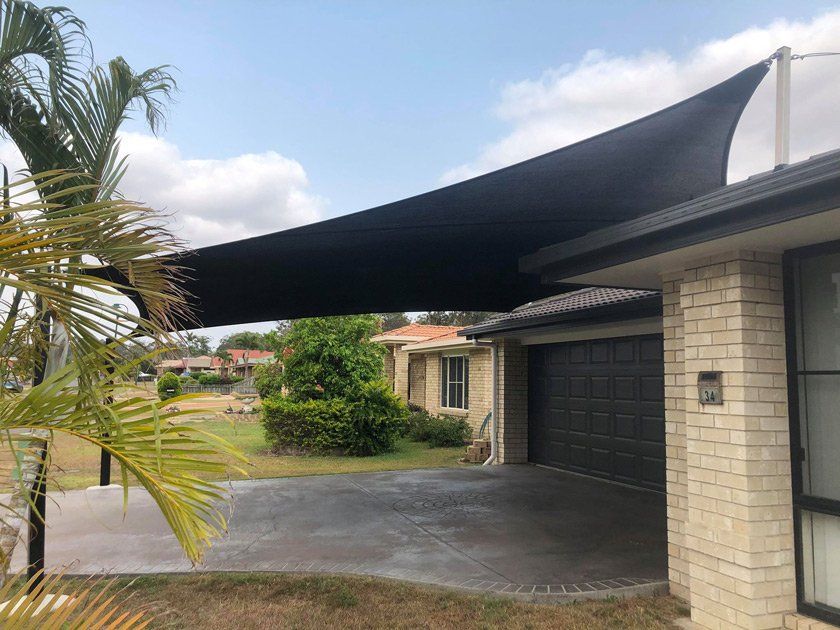 Shade Sails in Front of Garage — Quality Constructions in Maryborough, QLD