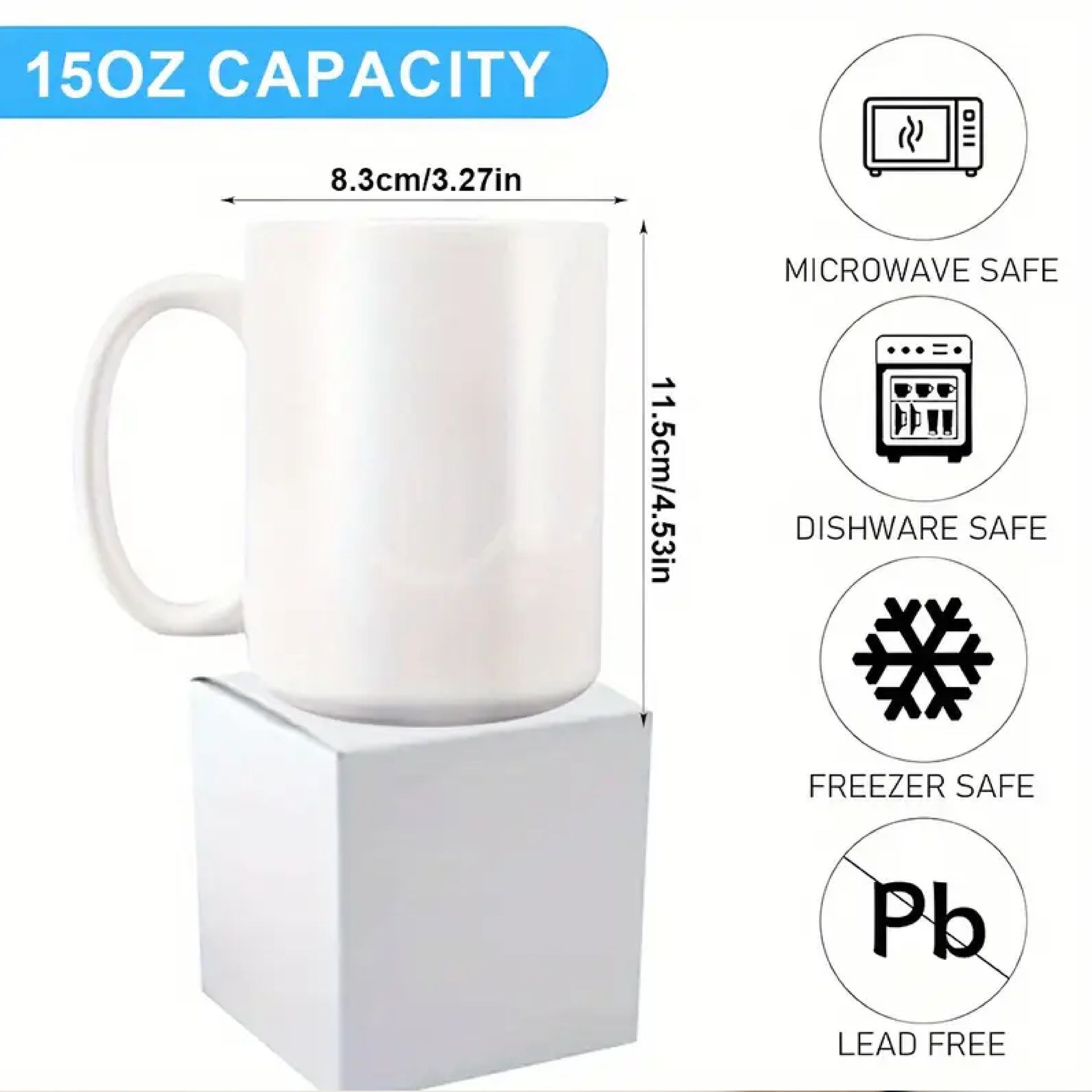 Customizable 11oz Coffee/Tea Mugs – Sublimation-Ready, Durable & Stylish