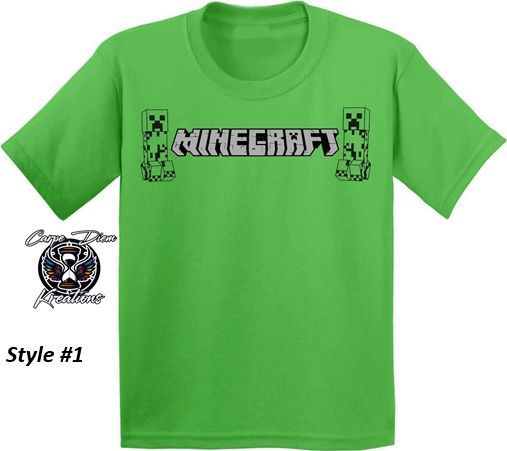 Kids Unisex MINE-CRAFT inspired Tee “Creeper Cool – Retro Pixel Tee”