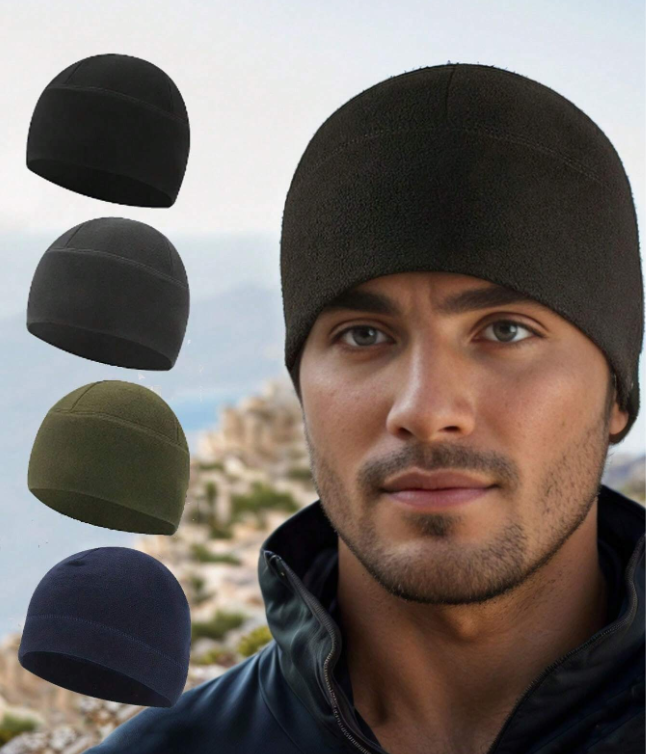 Unisex Windproof Polar Fleece Warm Beanie Hat Cap