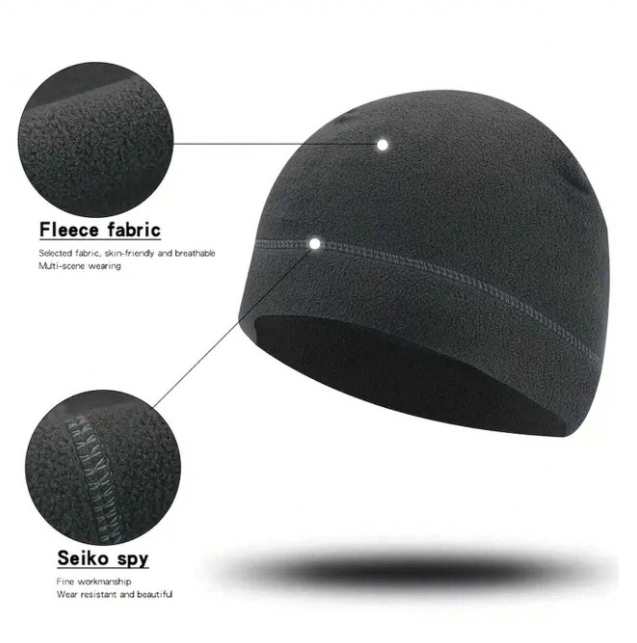 Unisex Windproof Polar Fleece Warm Beanie Hat Cap