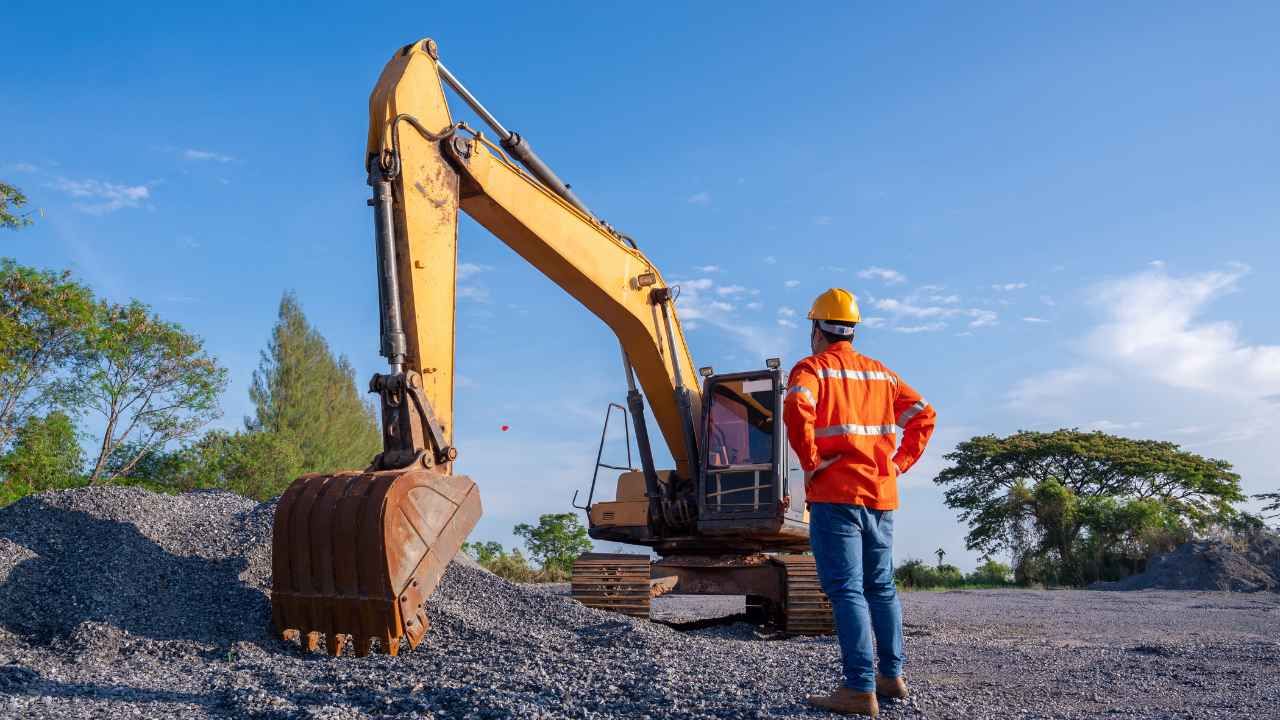 Excavator at a construction site