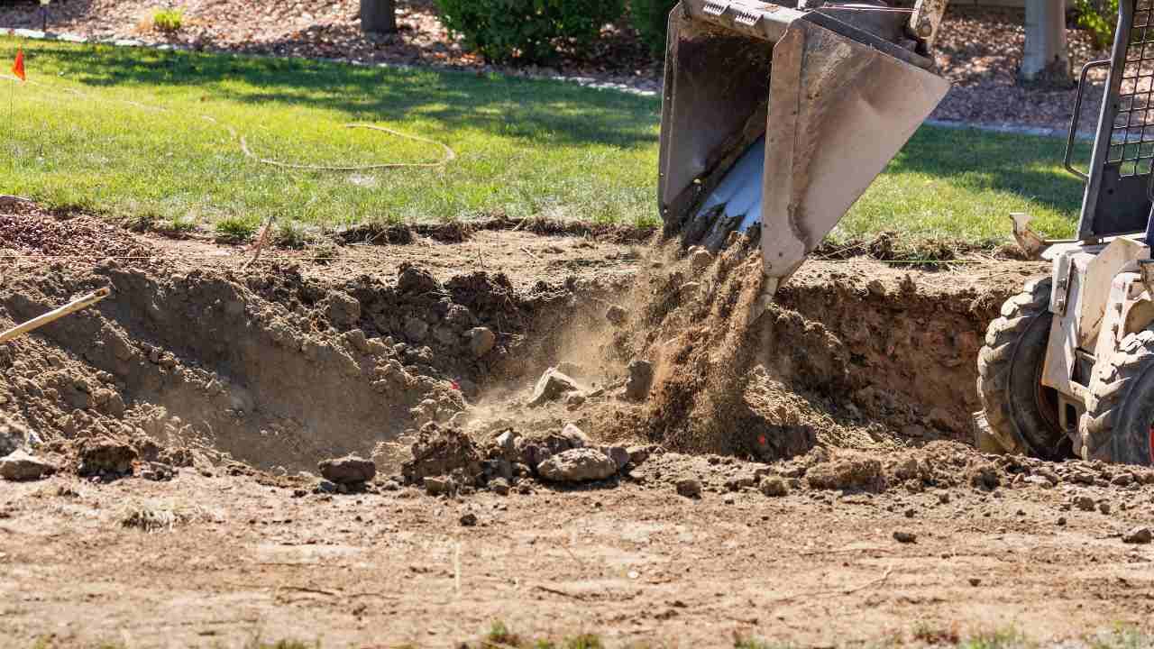 Excavation for pool installation 
