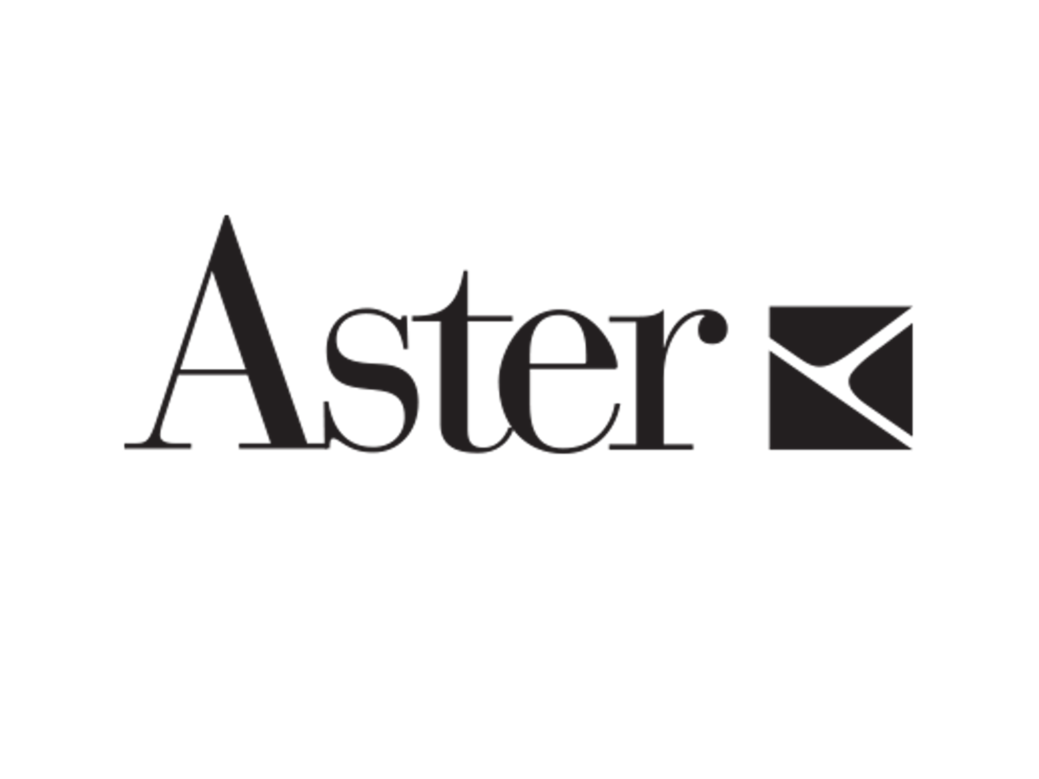 Logo Aster: testo nero