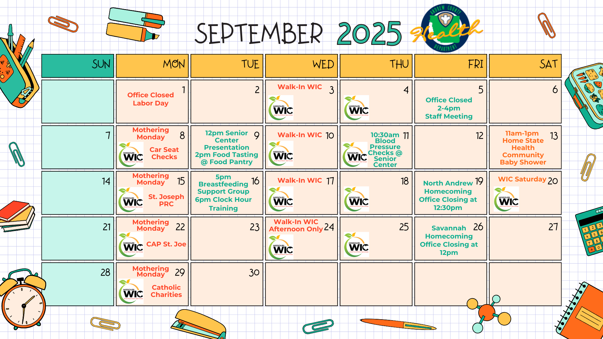A calendar for september 2025