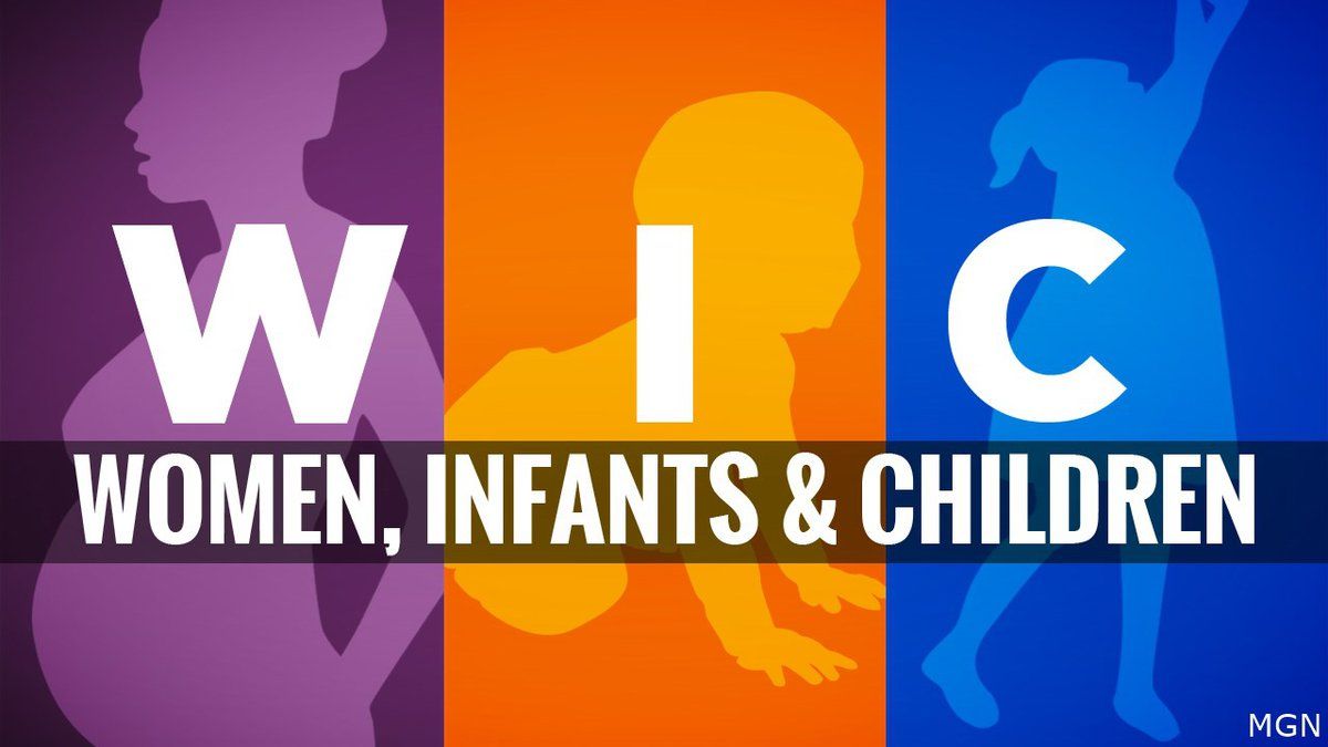 A colorful sign that says wic women infants and children