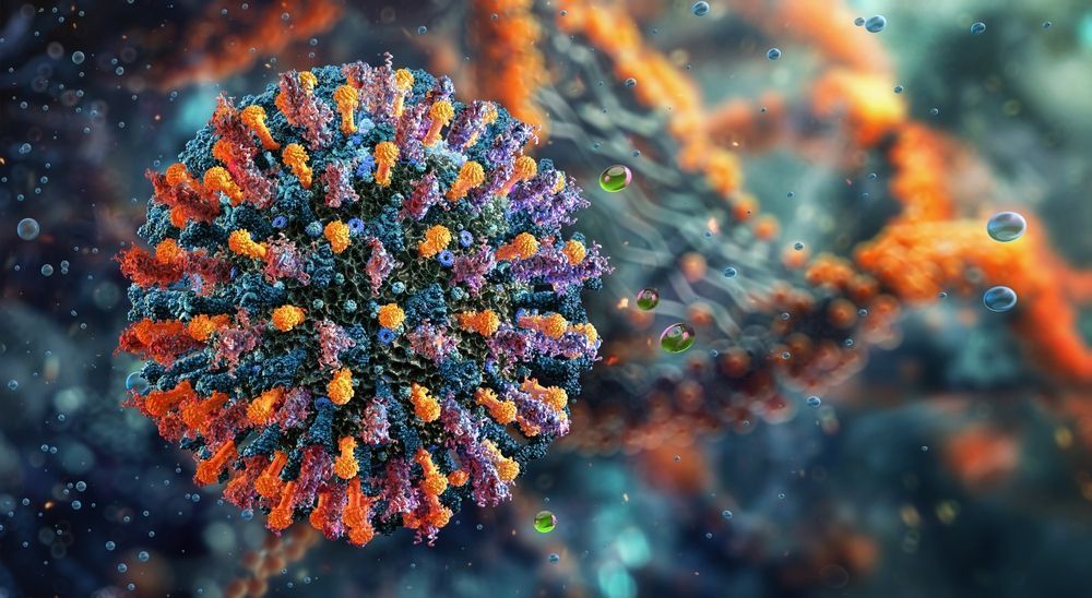Mumps virus close-up