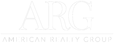 A black and white logo for the amircan realty group.