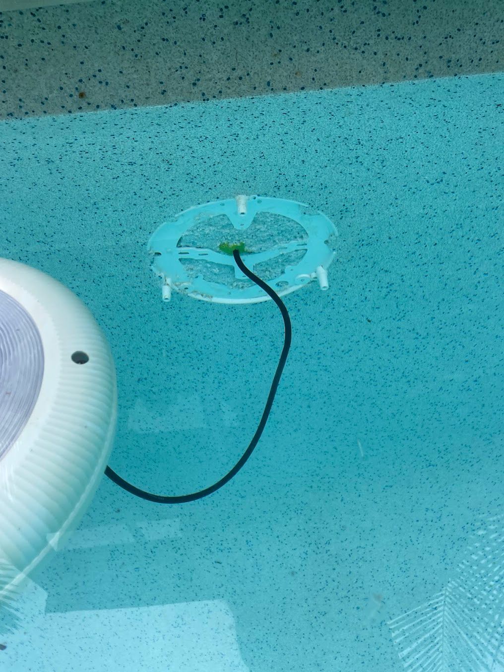 Clear, Circular, Floating Pool Cleaner With a Black Cord in a Swimming Pool — Leak N Pool In Southport, QLD