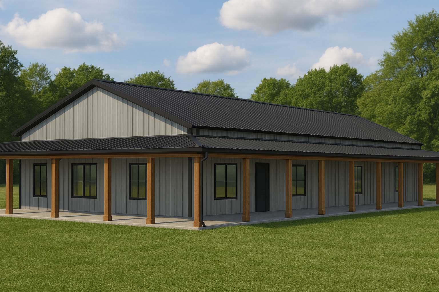 The Scout Base convention hall for gatherings with wrap-around porch.