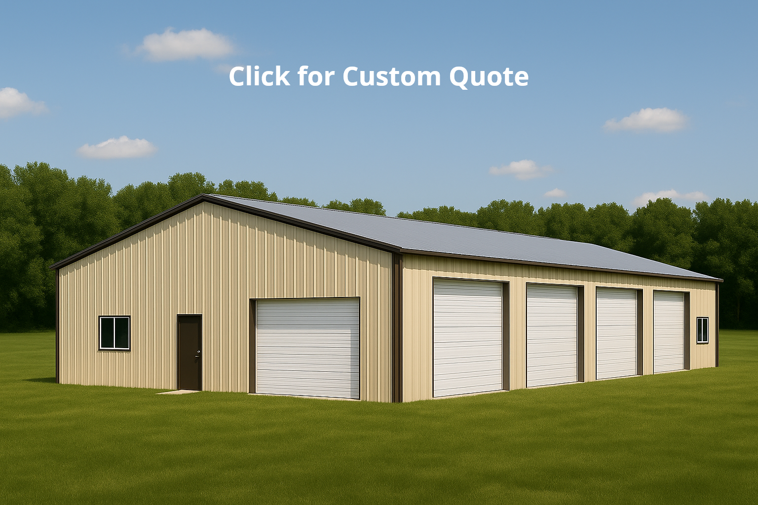 The C-Suite commercial building for business space. Features multiple bays for flexibility and ample storage.