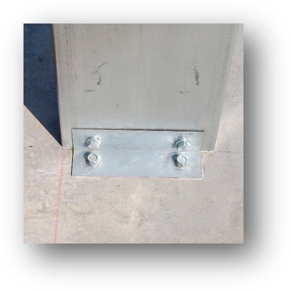 Cold-formed metal building column base and anchor bolt interface