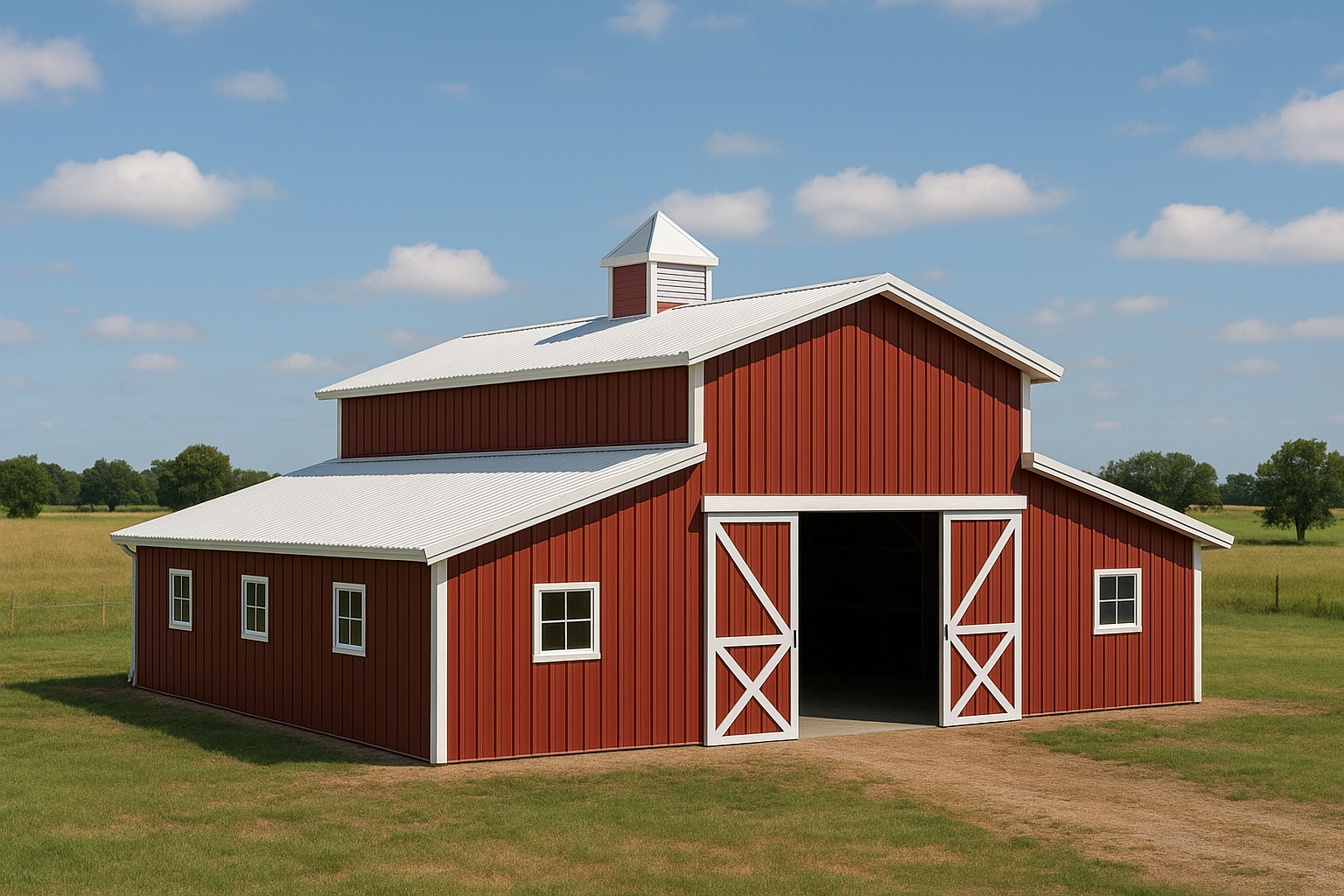 ForgeFab U600 AmBarn raised-center aisle American barn metal building