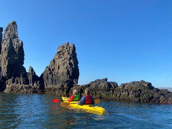 Couple enjoying kayaking