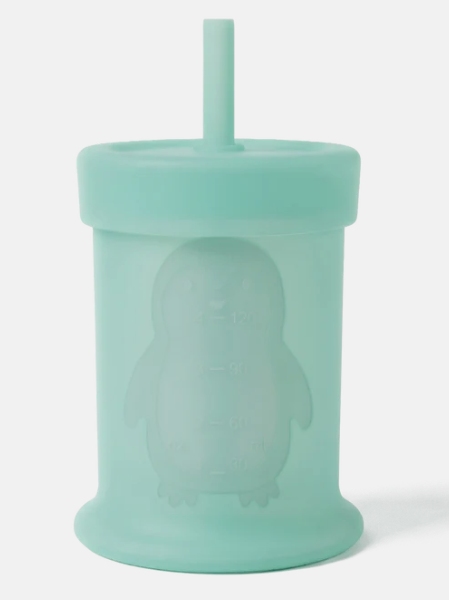 SiliPenguin baby training cup in green