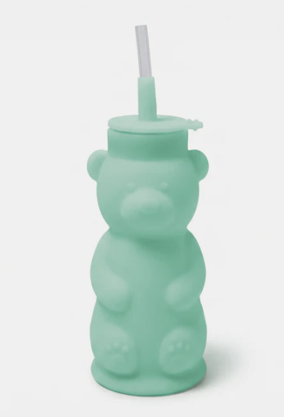 SiliBear baby training cup in green