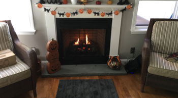 fireplace during Halloween