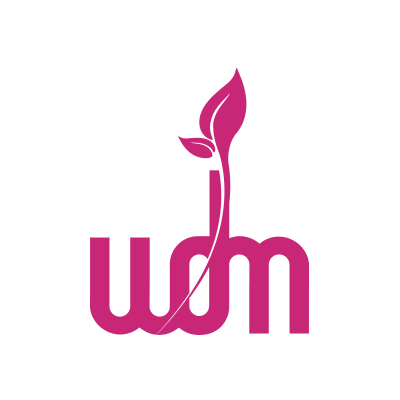 Logo for Womens Discipleship Ministries - shows the letters WDM with a single flower