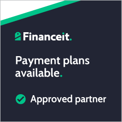 A sign that says financeit payment plans available approved partner