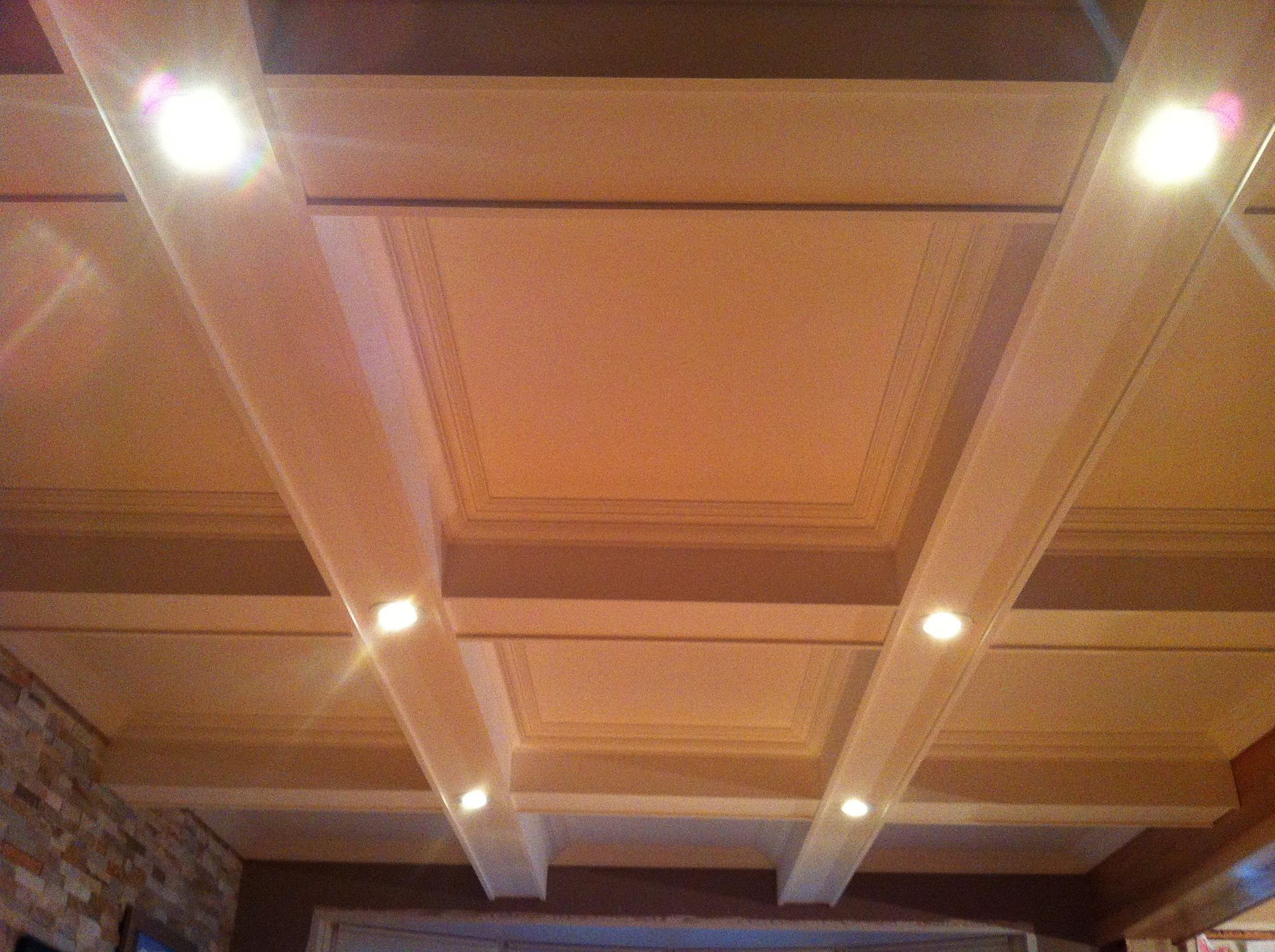 A ceiling with a lot of lights on it