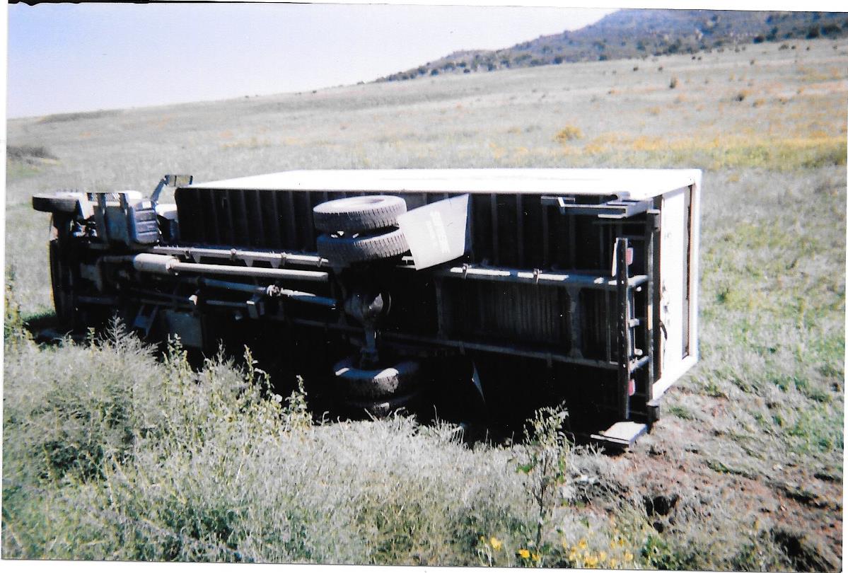 Truck Flipped Over on Its Side - Truck Towing and Roadside Assistance in Pueblo,CO and the Surrounding Area