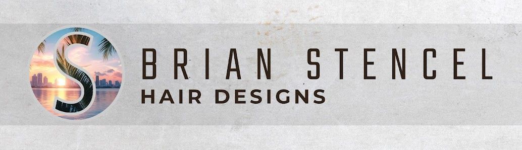 Logo for Brian Stencel Hair Designs. Includes a circle with the letter 