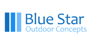 A blue star outdoor concepts logo on a white background.