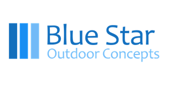 A blue star outdoor concepts logo on a white background.