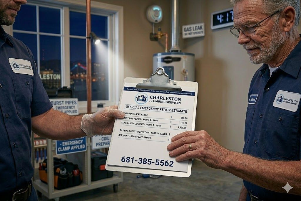 Plumber providing honest upfront pricing estimate to a homeowner in Charleston WV