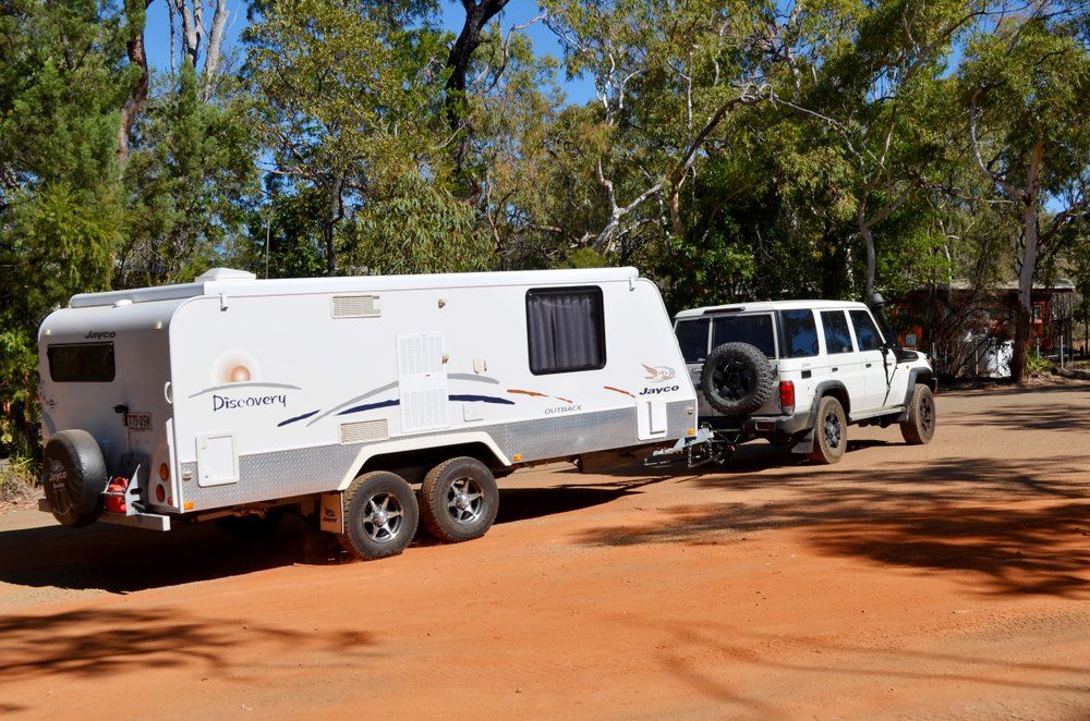 Towing Large Caravan — Vehicle Servicing in Dubbo, NSW