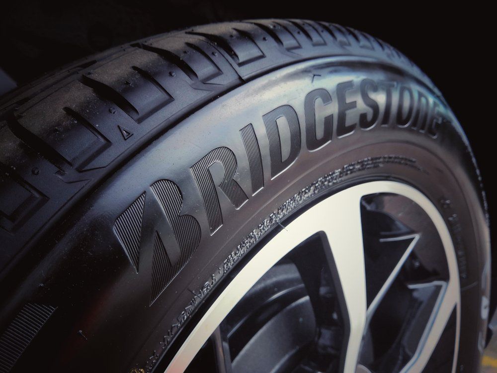 Closeup Bridgestone Tyre — Vehicle Servicing in Dubbo, NSW