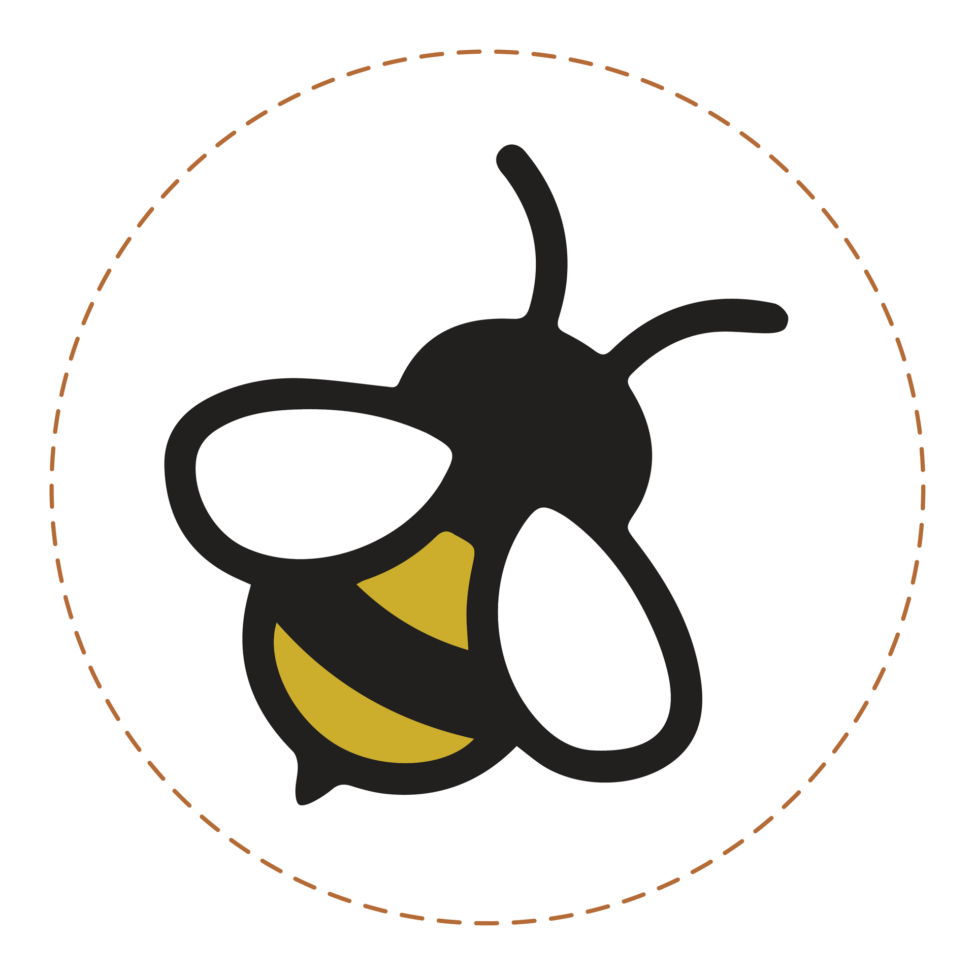 A bee icon in a circle.