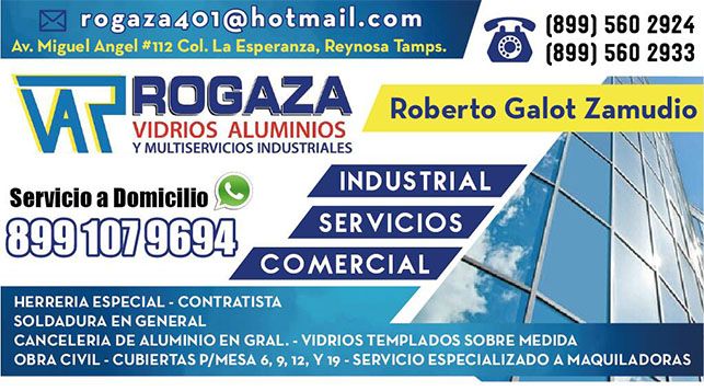 ROGAZA VIDRIOS ALUMINIOS Y MULTISERVICIOS INDUSTRIALES