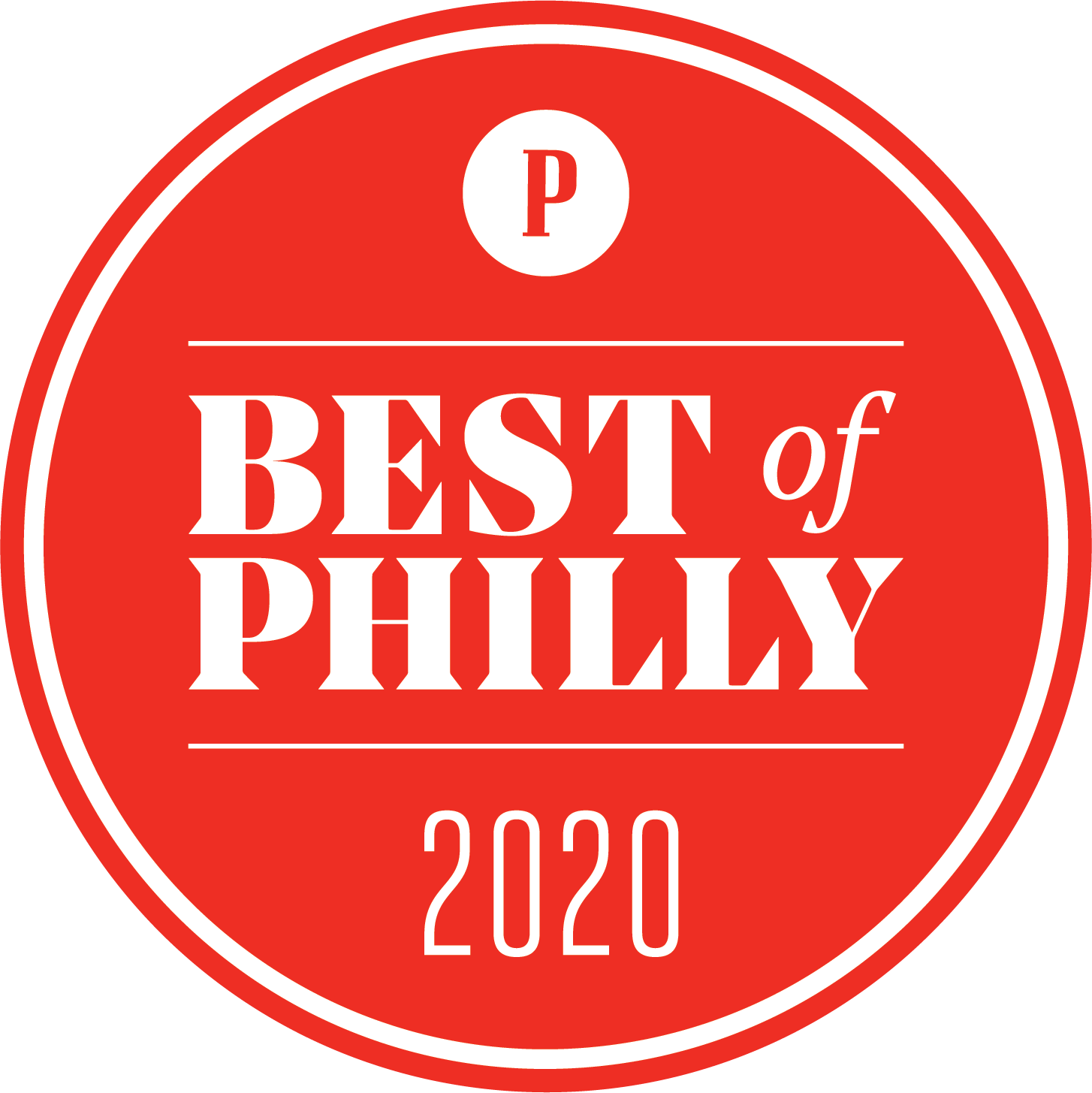 A red circle with the words best of philly 2020 on it