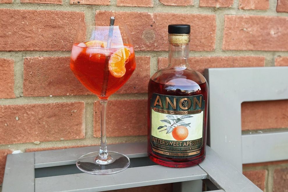 Non Alcoholic Aperol Style Drink Bittersweet Aperitif ANON Drinks