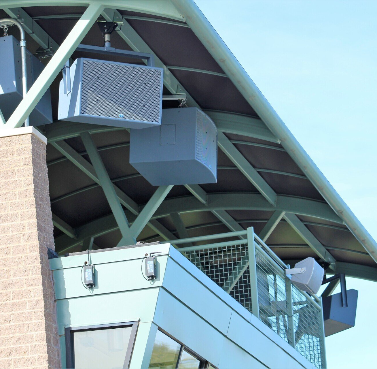 Speakers in the Zeeland Stadium Press Booth