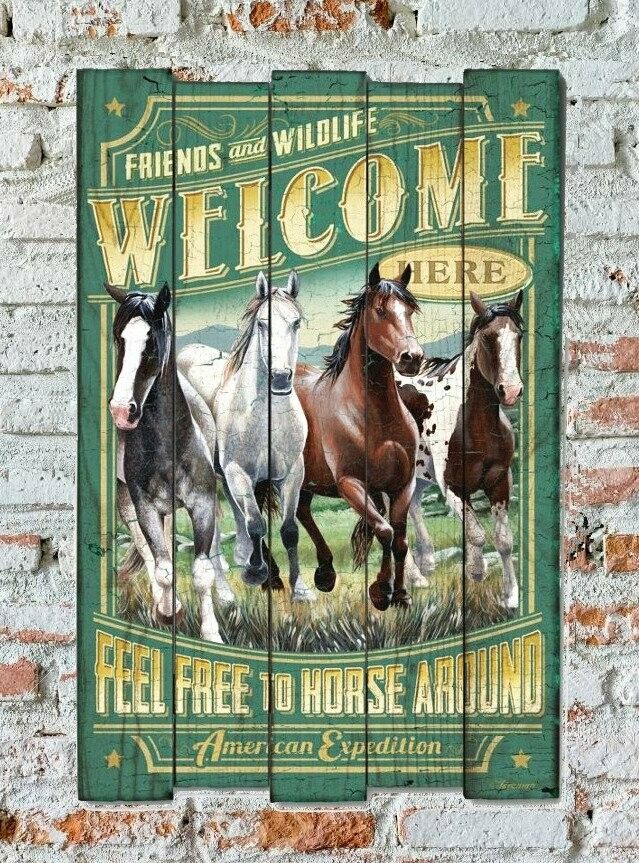 Sign with horses
