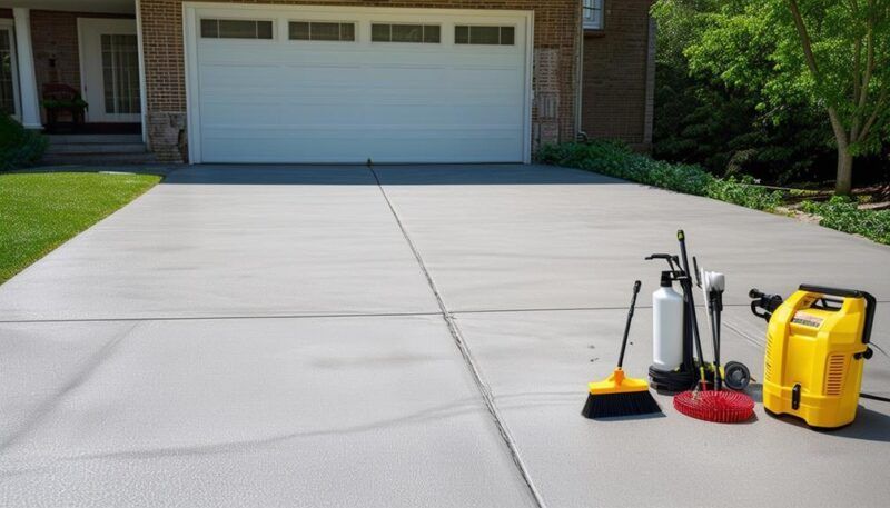A construction worker is working on a concrete wall.