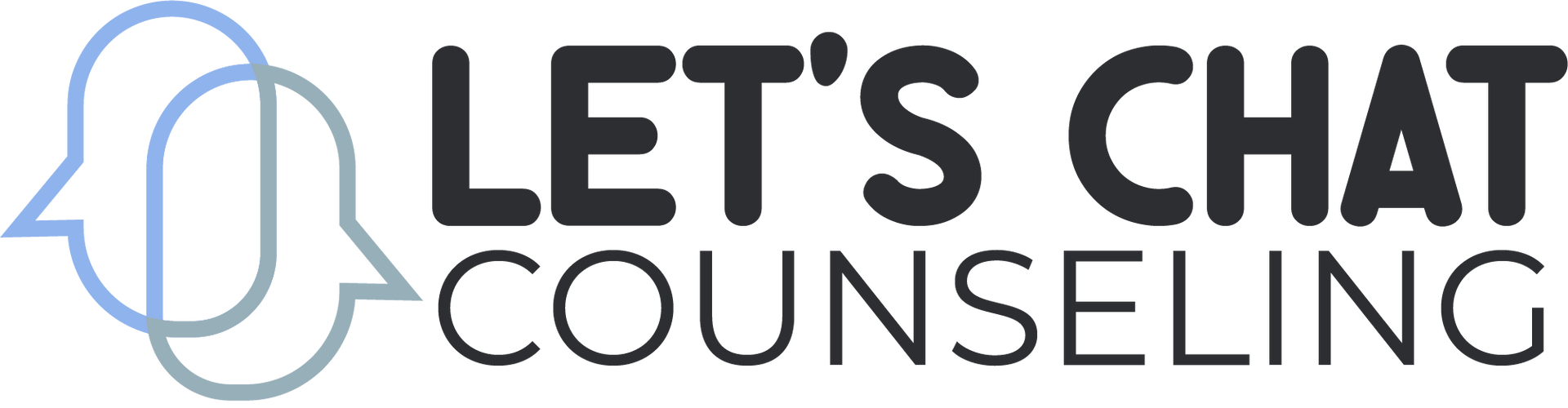 a logo for let 's chat counseling with a speech bubble .