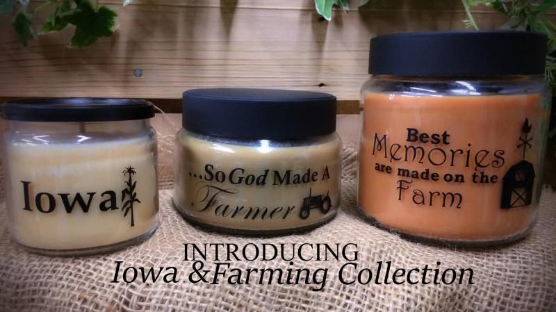 Iowa and farming collection candles