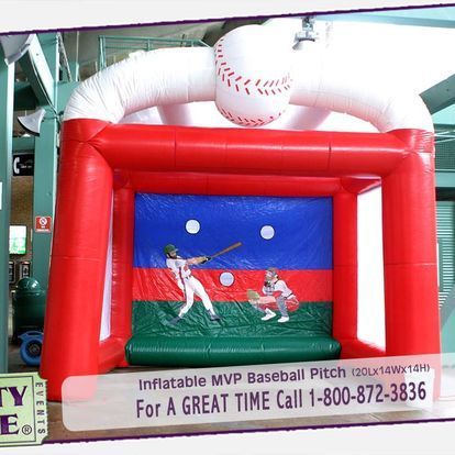 An inflatable mvp baseball pitch for a great time call 1-800-872-3836