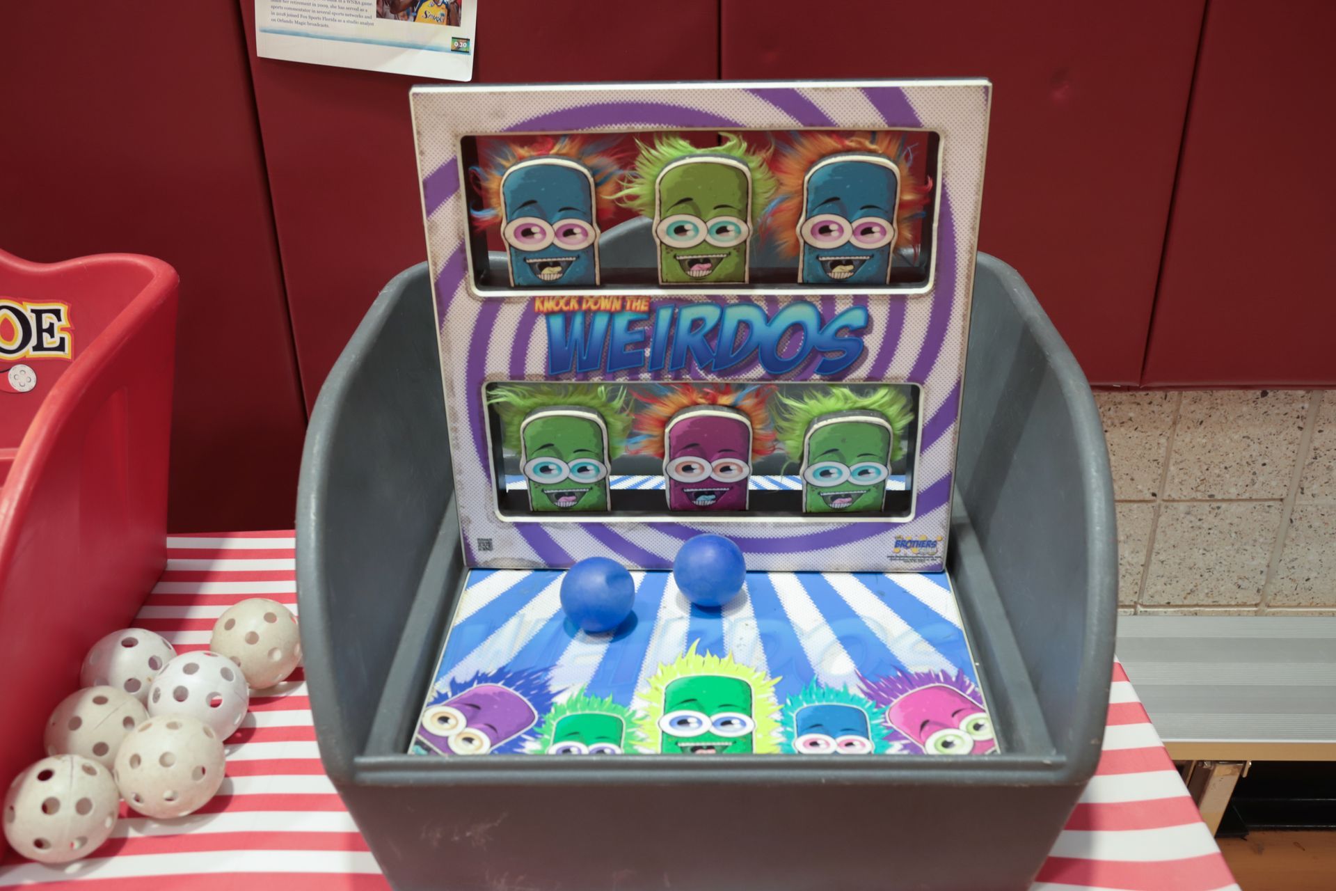 A weird dog game is sitting on a table