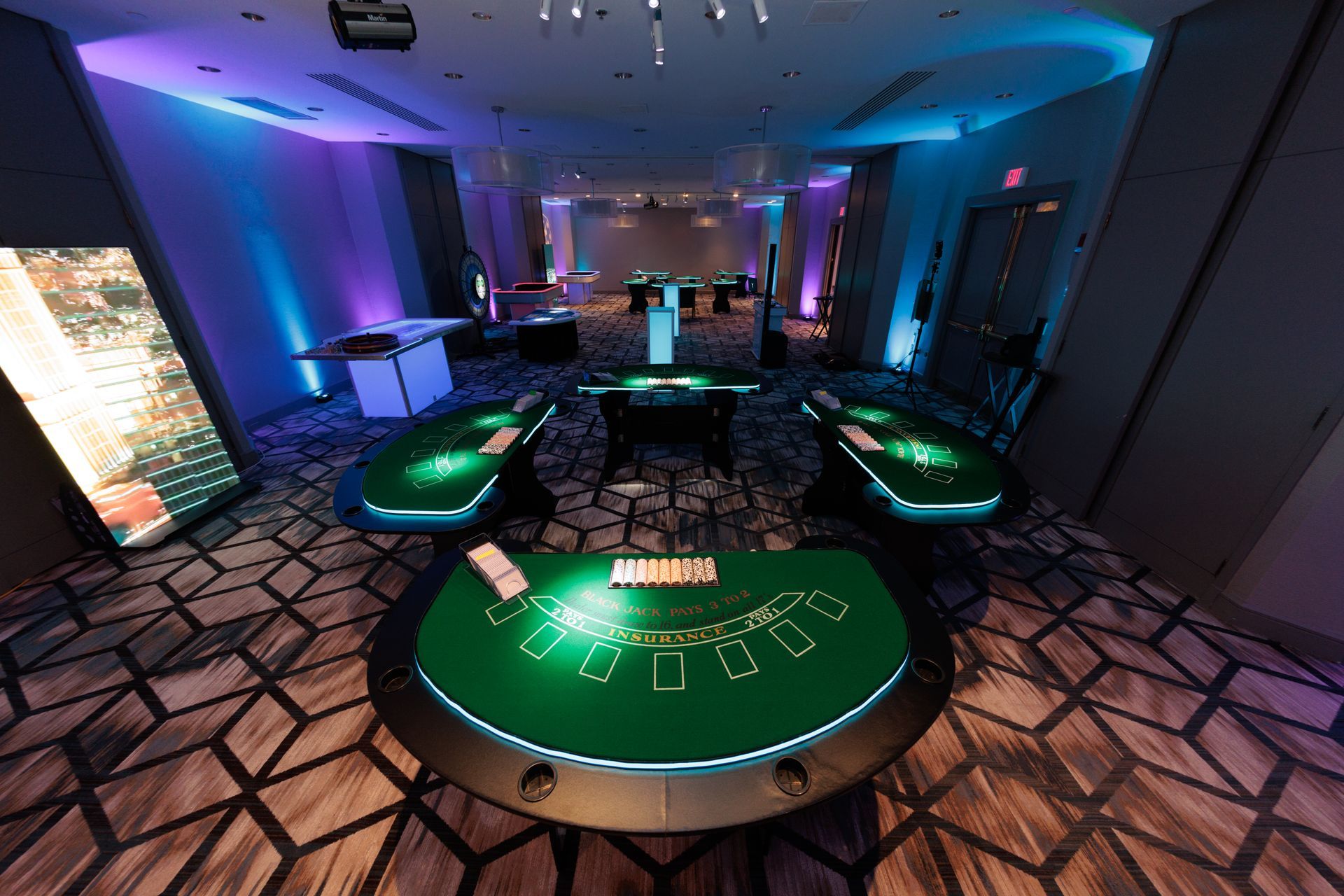 Boston Wireless Uplighting by Party Time Events - Blue