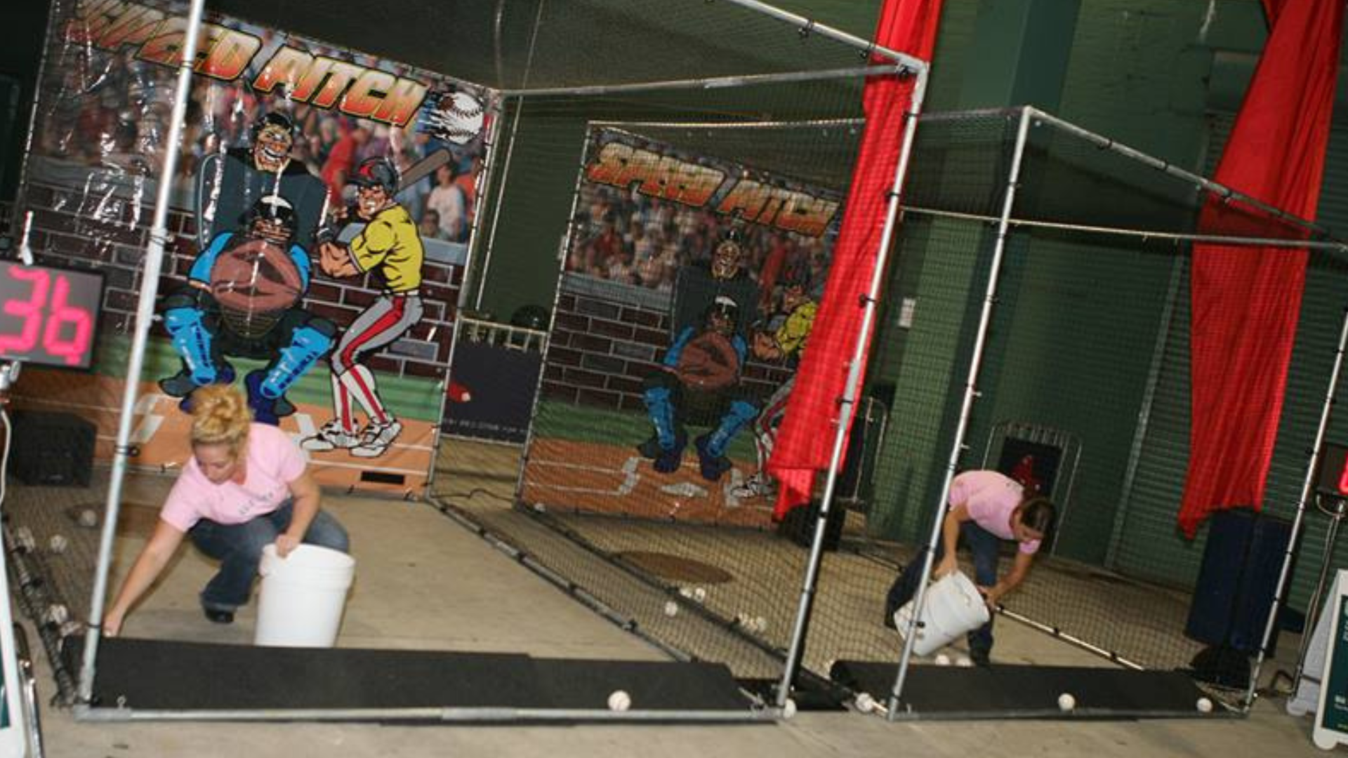 A group of people are playing a game with a scoreboard that says 36