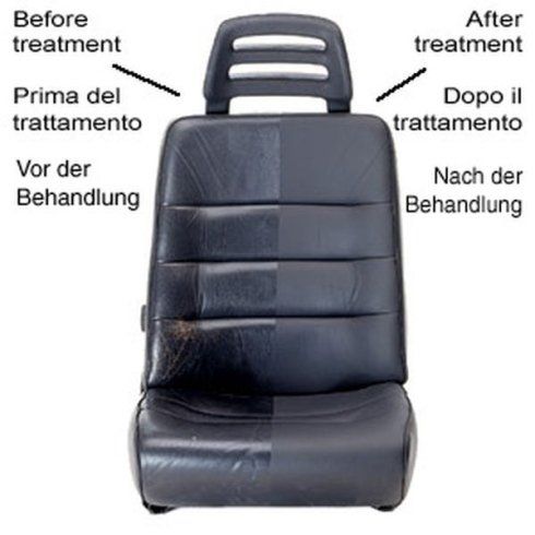 Pelle sedile prima e dopo trattamento