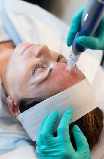 Woman receiving treatment at Sculpt Skin Solutions 