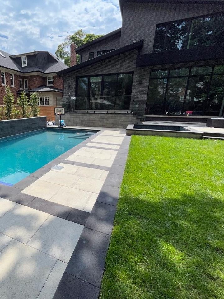 modern backyard with pool