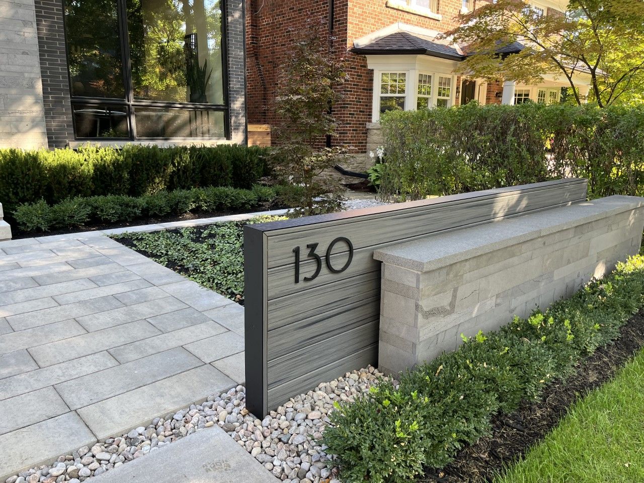 front yard of residential modern home