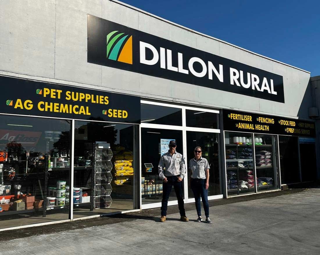 A Couple Standing In Front Of A Dillon Rural Store — Dillon Rural In Cundletown, NSW