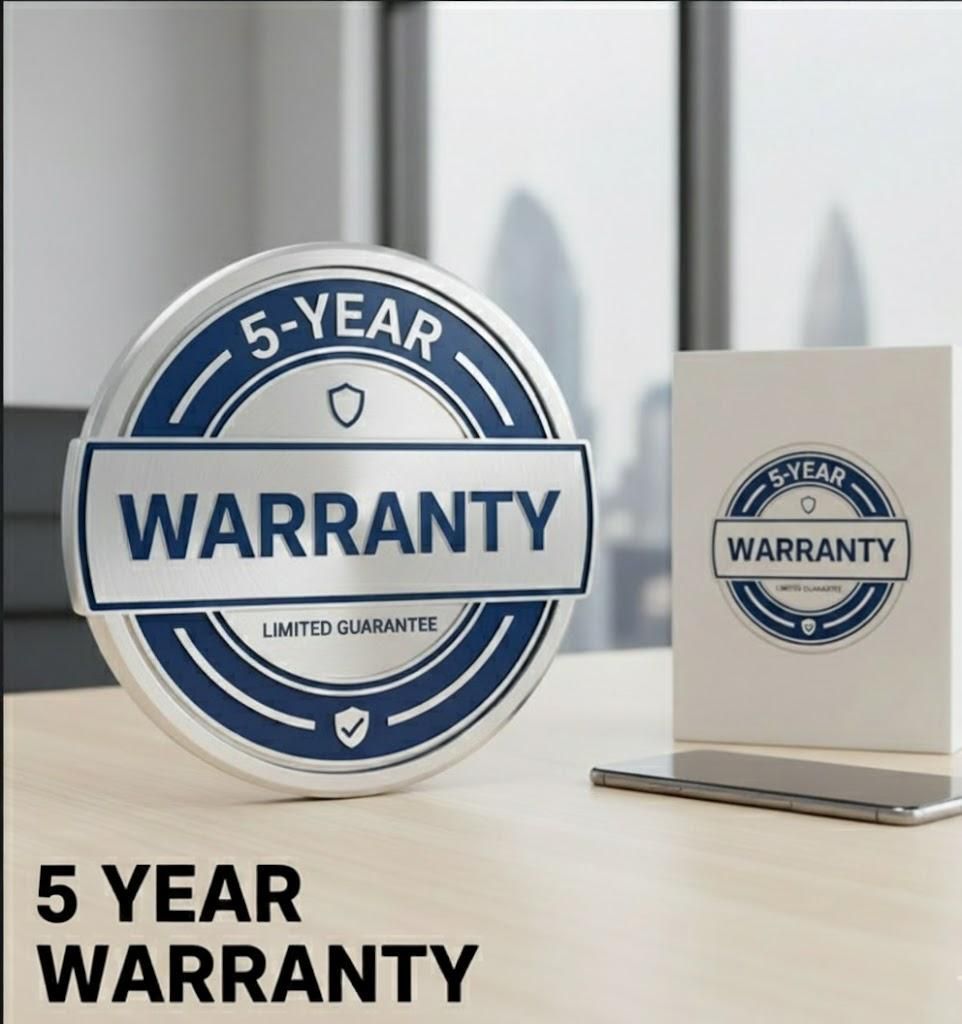 5 year warranty logo for gutter installation